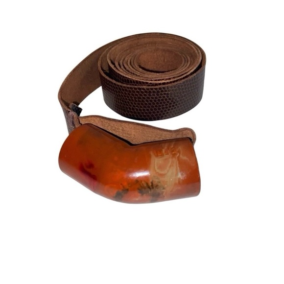 80s Miss Ellen Ruth Levy NYC Vintage Enamel Copper Snakeskin Belt main image 5